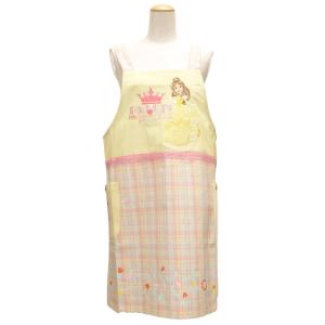 美女と野獣 ベル キャラクターエプロン 保育士エプロン 首ボタン腰ひも ディズニー リトルプリンセス...