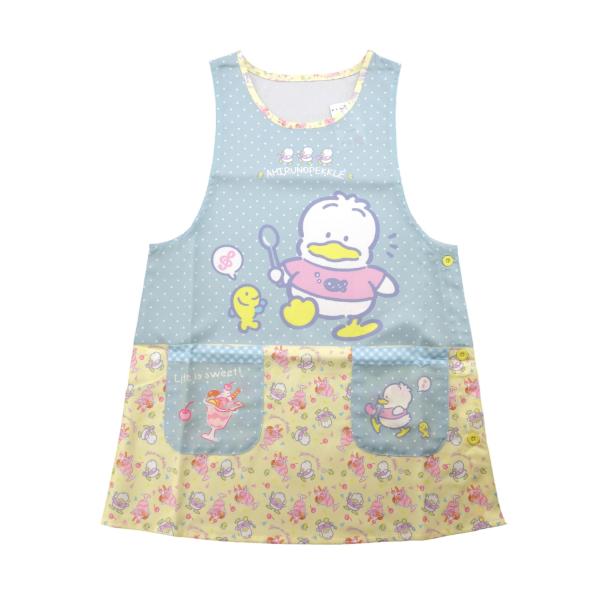 あひるのペックル エプロン M-L 保育士 アップリケ キャラクター JS0048