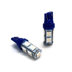 T10 9LED 青色 ウェッジ球 12V車用 2個