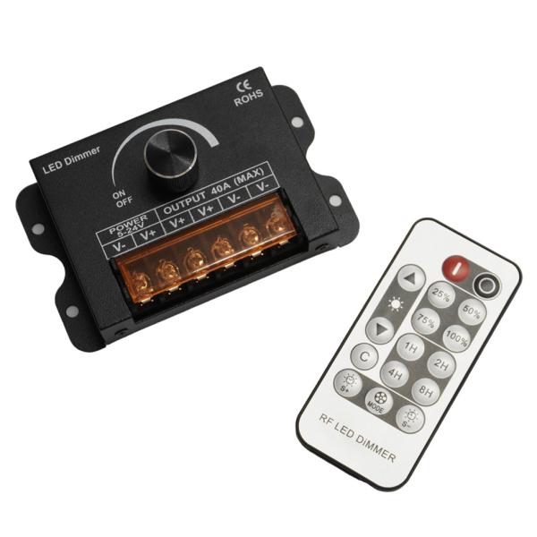 単色LEDテープライト用 RFリモコン調光器 ダイヤルタイプ 5V 12V 24V 40A