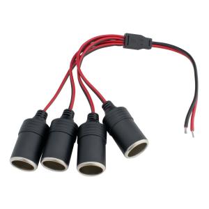7292 1個 新商品 新型 シガーソケット メス 4分岐 切りっぱなし電源ケーブル 12v 24v用 40cm