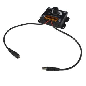 12〜24V 30Ax1ch 手動式 調光器 黒色 5.5-2.1mm オス・メスケーブル付き
