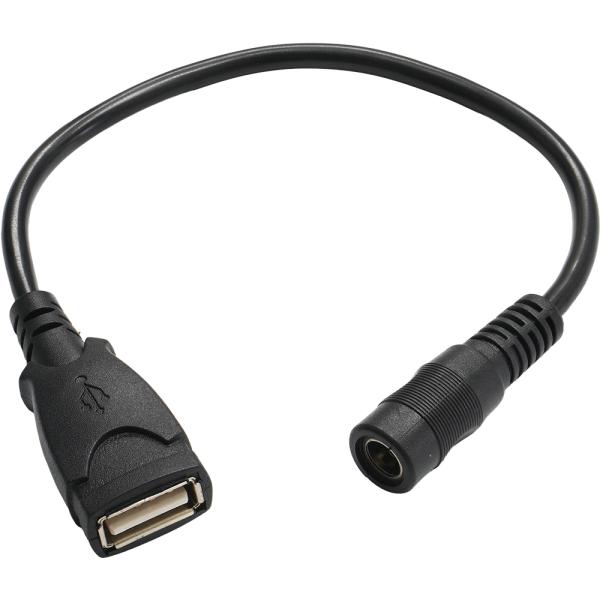 USBメス DCジャックメス 5.5 2.1mm 変換 ケーブル 1WAY 5V LEDテープライト...