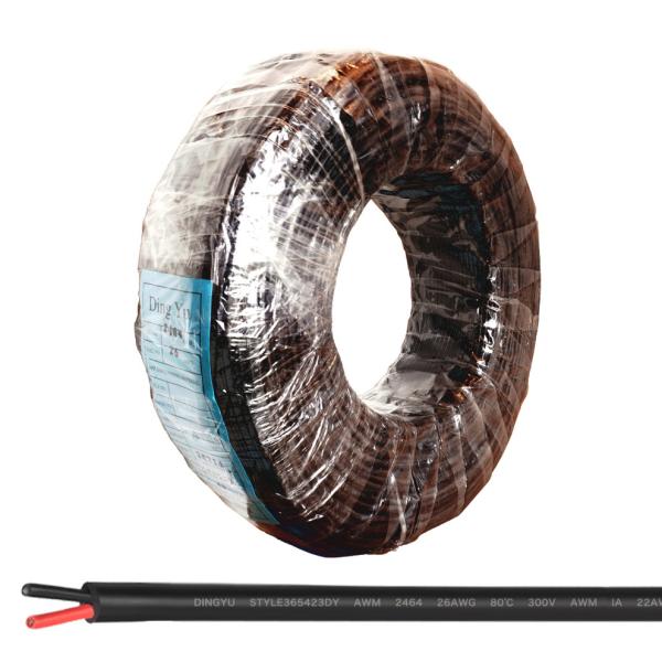 AWG26 電線 UL2464 2芯ケーブル(赤・黒) 80℃ 300V [1リール/300m]