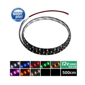 LEDテープライト 防水 12V 5m 1チップ 黒ベース ケーブル12cm｜kaito-shop