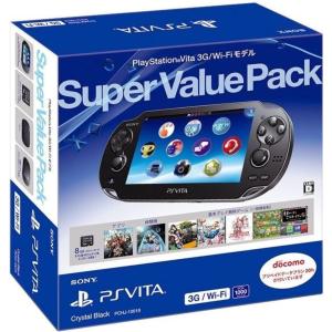 【送料無料】【中古】PlayStation Vita 本体 PlayStation Vita Super Value Pack 3G/Wi-Fiモデル クリスタル・ブラック （箱説付き）｜kaitoriheroes