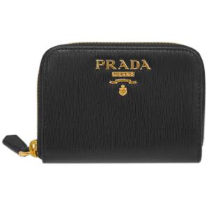 プラダ コインケース 1MM268 PRADA ラウンドファスナー 小銭入れ GLロゴ ヴィテッロ ムーブ ネロ ブラック レディース 新品｜kaitsukedoh