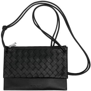 ボッテガヴェネタ バッグ 619191-8803 BOTTEGA VENETA ショルダーバッグ マチなし ダブルポーチ ブラック｜kaitsukedoh