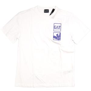 エンポリオ アルマーニ Tシャツ メンズ EA7 丸首 半袖 ロゴ プリント ホワイト XLサイズ 3LPT51 ar51050 新品｜kaitsukedoh