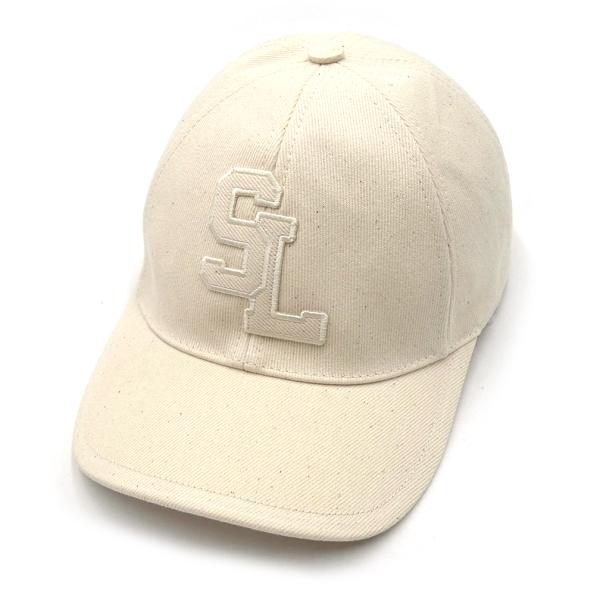 未使用 サンローラン 帽子 Saint Laurent コットン SL ロゴ キャップ サイズ 57...