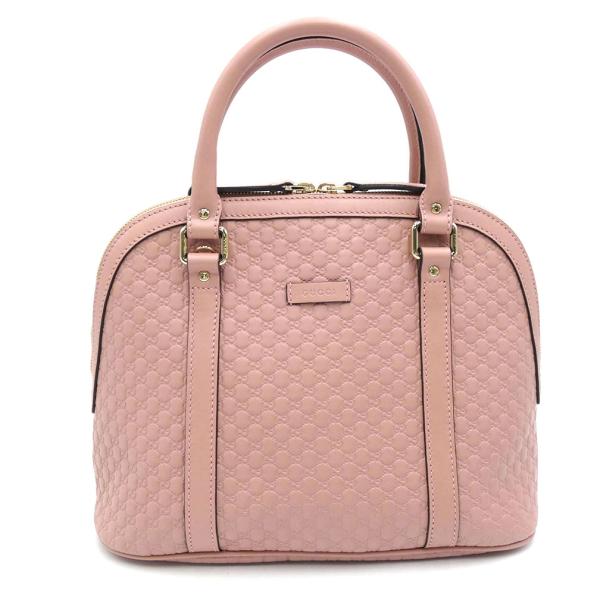 美品 グッチ バッグ GUCCI レザー マイクログッチシマ ハンドバッグ ピンク レディース ゴー...