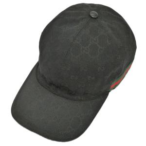 グッチ キャップ GUCCI ミリタリーキャップ/帽子 GGブラック/ブラック