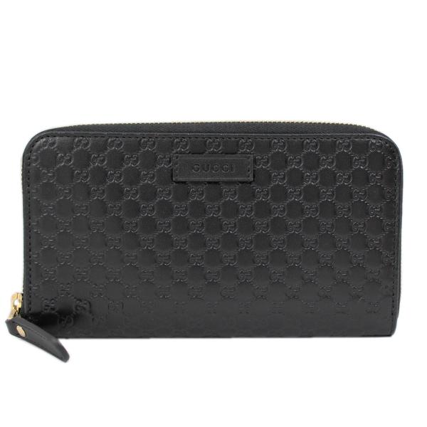 美品 グッチ 財布 449391 GUCCI マイクログッチシマ レザー ラウンドファスナーウォレッ...