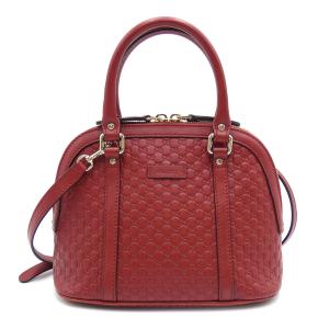 グッチ バッグ GUCCI レザー マイクログッチシマ 2WAY ハンドバッグ ショルダーバッグ レッド レディース 449654 06313｜kaitsukedoh