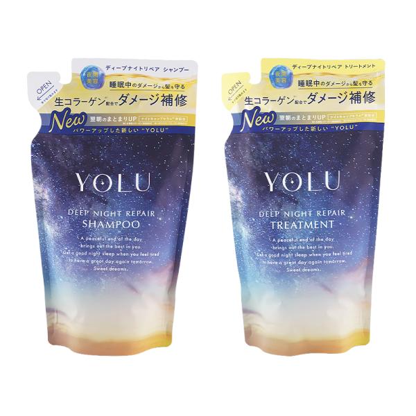 YOLU ヨル ディープナイトリペアシャンプー トリートメントセット 詰替 350mL  ヘアケア ...