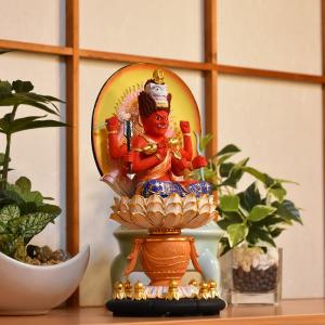 木彫り仏像 桧木【愛染明王】坐2.5寸 総高25.5cm : 海宇工芸館 Yahoo