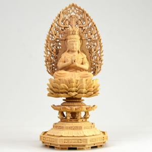 木彫り仏像 【大元帥明王】 桧木 立5.0寸 総高26.5cm : 海宇工芸館