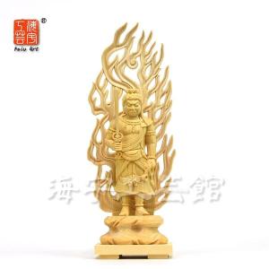 木彫り 仏像 【閻魔大王】 桧木 坐2.5寸 極彩色 総高約13cm : 海宇工芸