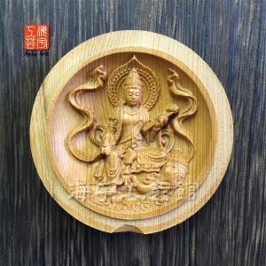 木彫り仏像 蓮型懐中仏/香合仏 【普賢菩薩】 干支お守り本尊・辰年/巳