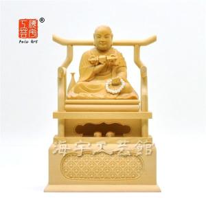 弘法大師坐像 空海 お大師さま 2.5寸#027 ◆白檀 木彫 仏像 木彫り仏像】 ☆白檀弘法大師（空海） 坐2.0寸 総高16.5cm 「真言宗脇