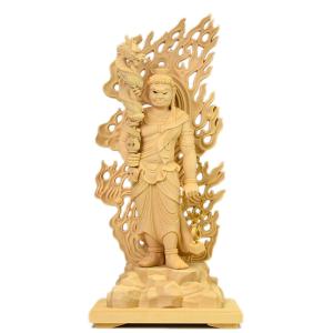木彫り仏像 桧木韋駄天立像 上彫 総丈20cm : 海宇工芸館 Yahoo!店