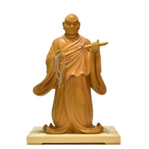 木彫り仏像 【蓮如上人・親鸞聖人】セット 柘植 坐2.0寸 浄土真宗西