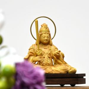 木彫り仏像】 ☆白檀弘法大師（空海） 坐2.0寸 総高16.5cm 「真言宗脇