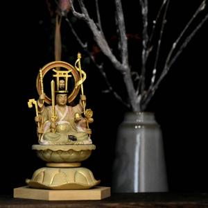 開運招福 木彫り 仏像 柘植一本彫【七福神】 幅約15cm 「七福神