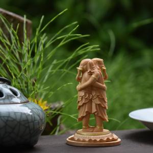 木彫り仏像 蓮型懐中仏/香合仏 【虚空蔵菩薩】 干支お守り本尊・丑年
