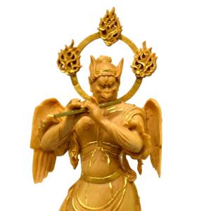 木彫仏像-小仏 【迦楼羅王立像】(カルラ) 柘...の詳細画像2