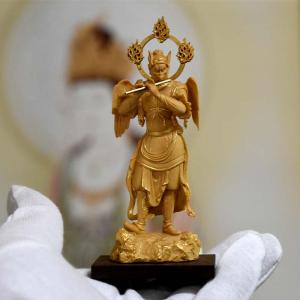 木彫仏像-小仏 【迦楼羅王立像】(カルラ) 柘...の詳細画像4