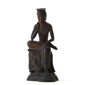 木彫り仏像-小仏 広隆寺形【弥勒菩薩半跏思惟像...の詳細画像1