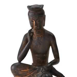 木彫り仏像-小仏 広隆寺形【弥勒菩薩半跏思惟像...の詳細画像2