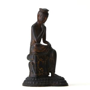 木彫り仏像-小仏 広隆寺形【弥勒菩薩半跏思惟像...の詳細画像3