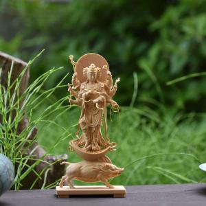 大黒天　新品　美品　仏像　木彫　商売繁盛　柘植　開運 木彫り 柘植根付・ストラップ 開運・招福【大黒天】 ※鈴付 : 海宇工芸