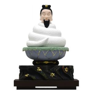 木彫り仏像 柘植【園城寺形訶梨帝母（鬼子母神）倚像】 高約16cm 模造
