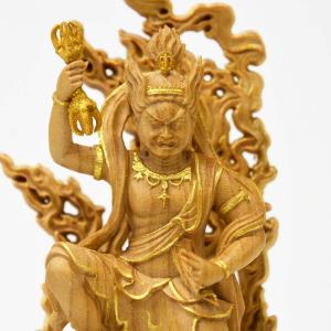 木彫り仏像‐小仏 【蔵王権現】 柘植 金泥書の詳細画像2