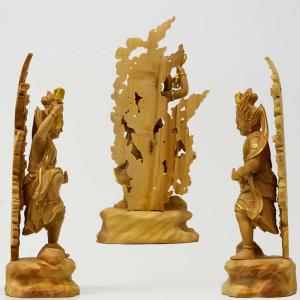 木彫り仏像‐小仏 【蔵王権現】 柘植 金泥書の詳細画像5