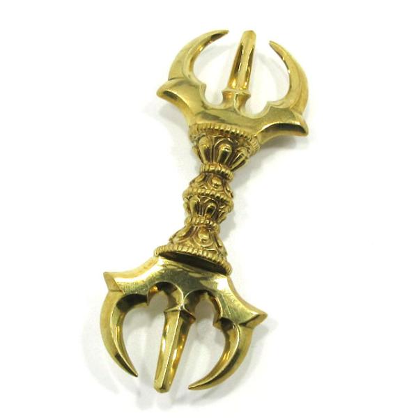 三鈷杵 バジュラ 金剛杵 約12.5ｃｍ 密教法具 五鈷杵 ヴァジュラ ドルジェ 寺院 仏具 法器 ...