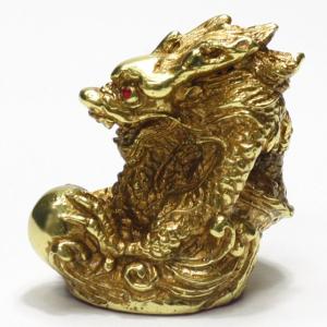 龍 置物 銅製 風水 招財龍 開運 龍の置物 辰 竜 五本爪 元寶 風水