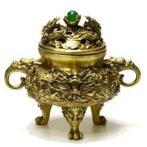 龍 置物 銅製 風水 招財龍 開運 龍の置物 辰 竜 五本爪 元寶 風水