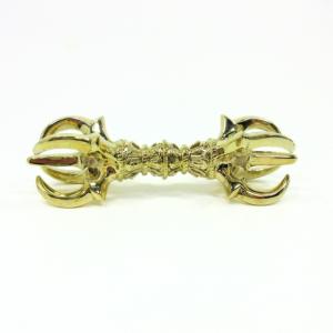 金剛杵 五鈷杵 バジュラ 長さ約13cm 白銅製 密教法具 ヴァジュラ