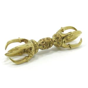 密教法具 カルタリ 真鍮製 Sサイズ 曲刀 五鈷杵 金剛斧 宝斧 金剛杵