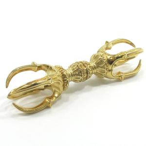 金剛杵 五鈷杵 バジュラ 長さ約13cm 白銅製 密教法具 ヴァジュラ