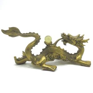 龍 置物 銅製 風水 招財龍 開運 龍の置物 辰 竜 五本爪 元寶 風水