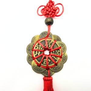 古銭 風水飾り 吊り下げ 赤紐 中国結び 房付...の詳細画像3