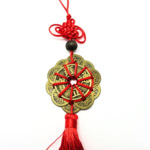 古銭 風水飾り 吊り下げ 赤紐 中国結び 房付...の詳細画像4