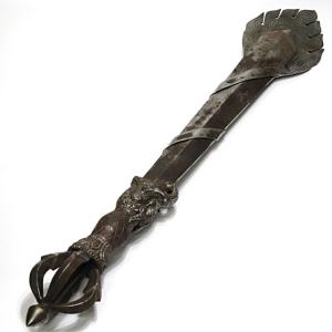 密教法具 鉄製 不動明王の剣 仏壇 仏具 特特大 長さ約６５ｃｍ カドゥガ 倶利伽羅剣 文殊剣 ドラゴン剣 鉄製 カドゥガ 仏具 五鈷杵 五鈷剣 金剛剣 文殊菩薩 Irondragonsw 65 風水ザ ワールド 開運浄化専門店