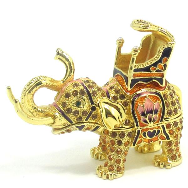 象 置物 ゾウ ラインストーン装飾 象の置物 キラキラ 金象 小物 象の置物 宝物入れ ぞう 開運 ...