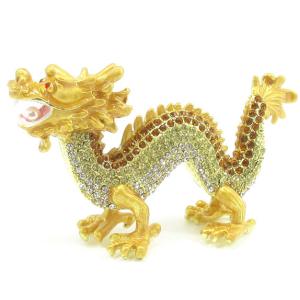 龍 置物 風水 黄龍 開運 金龍 ラインストーン...の商品画像